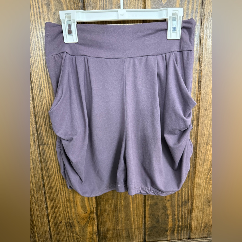Purple Ruched Shorts